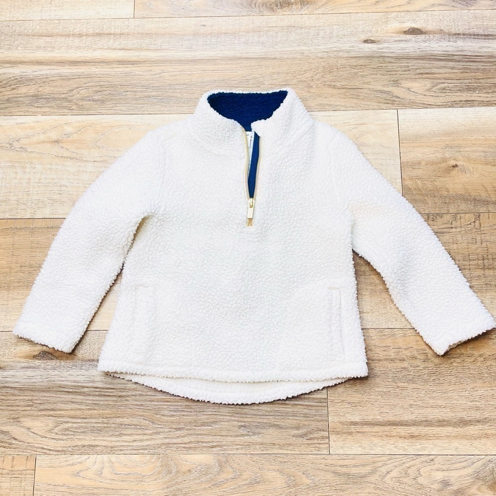 OLD Navy Quarter Zip Sherpa Pullover for Toddlers in Cream